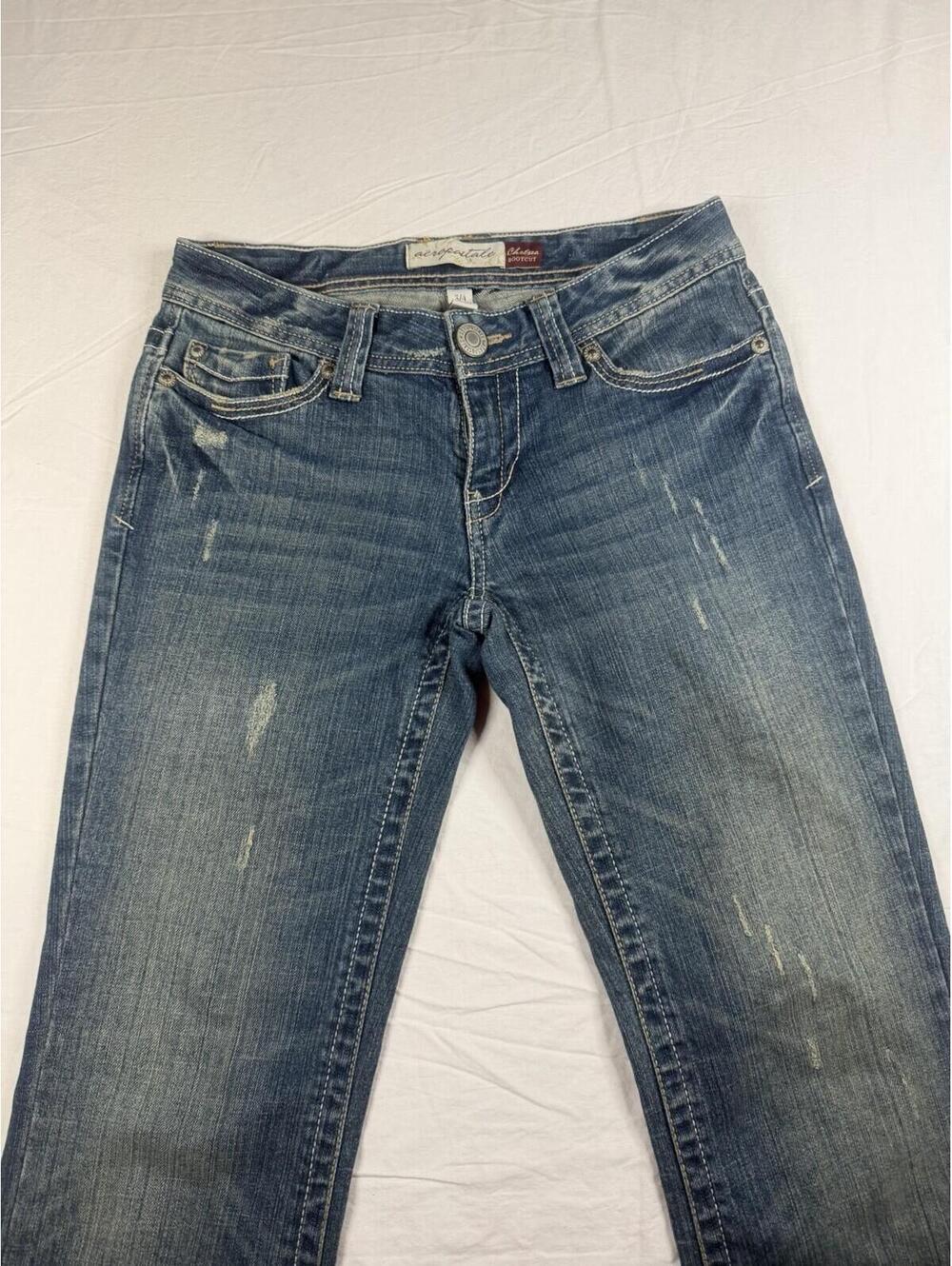 👖✨ Y2K Aeropostale Chelsea Bootcut Jeans 3/4 Short ✨👖 - Picture 3 of 16